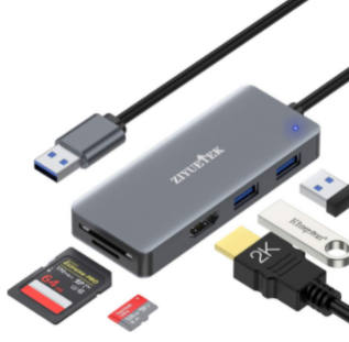 USB to HDMI Adapter, 5-in-1 USB hub